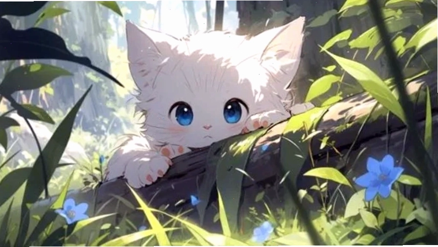 Hình nền anime cậu bé tinh nghịch bên cạnh thú cưng
