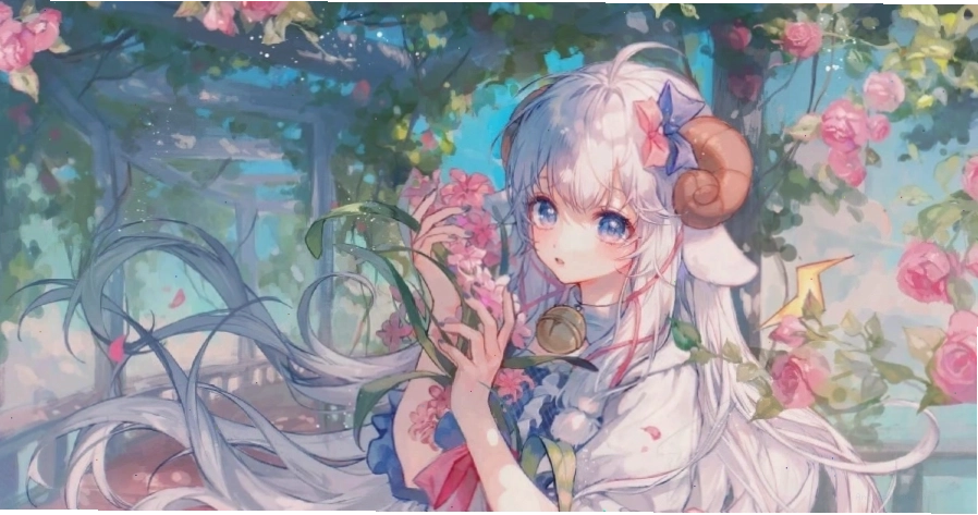 Hình nền anime chàng trai với mái tóc bồng bềnh và ánh mắt hút hồn