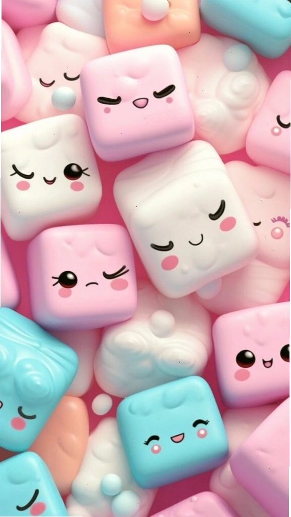 Hình nền bánh kẹo dẻo màu hồng pastel