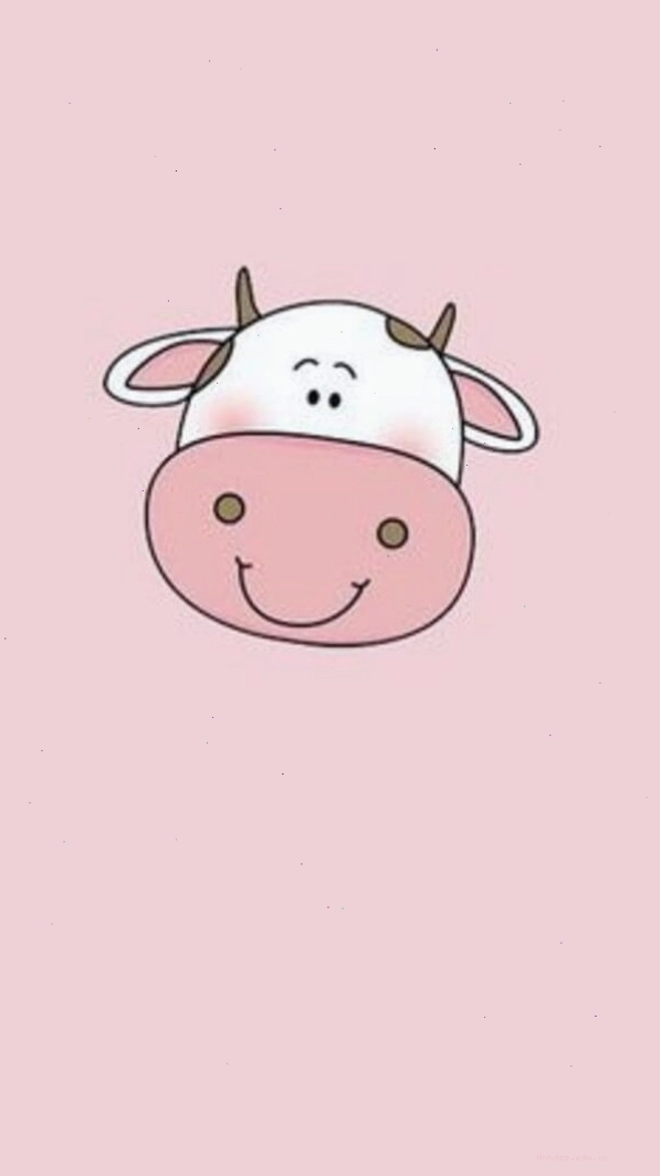 Hình nền bò sữa màu hồng phiên bản chibi độc đáo