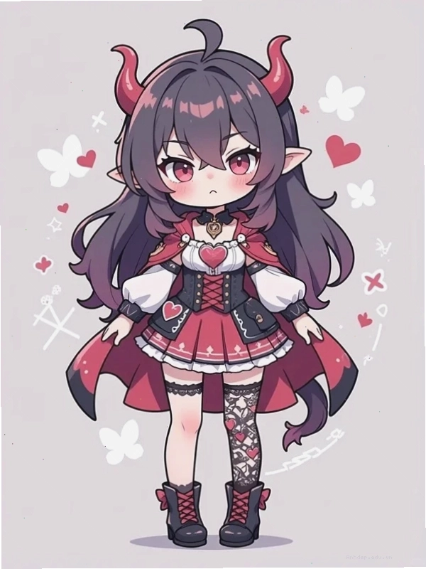 Hình nền chibi cute nữ với phong cách đơn giản, nhẹ nhàng