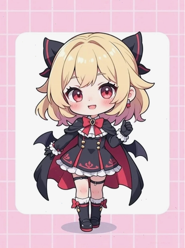 Hình nền chibi nữ cute với trang phục cosplay nhân vật anime