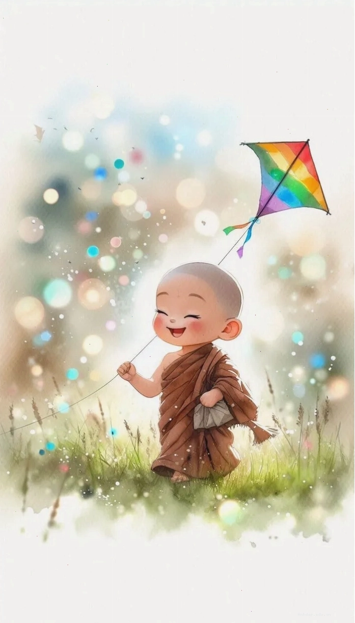 Hình nền chú tiểu chibi dễ thương cho điện thoại