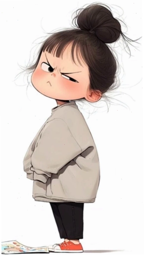 Hình nền cô bé tóc búi mặc áo hoodie rộng dễ thương