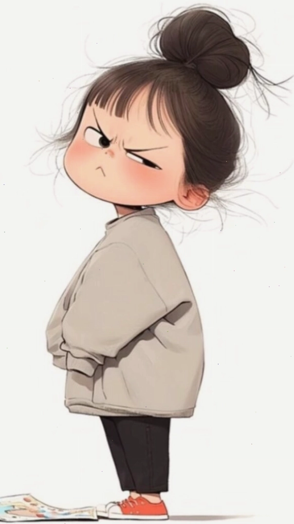 Hình nền cô bé tóc búi mặc áo hoodie rộng phong cách cute