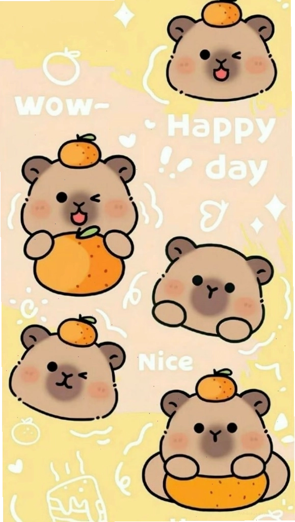 Hình nền điện thoại capybara chibi đang thư giãn