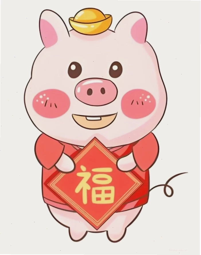 Hình nền heo dễ thương chibi đang cười