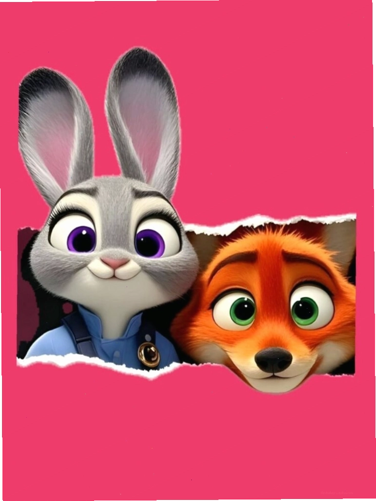 Hình nền iPad cute với cáo thỏ nổi bật trên nền hồng