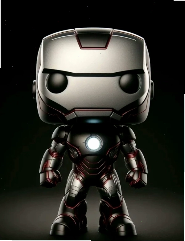 Hình nền Iron Man Chibi với phong cách tối giản trên nền đen