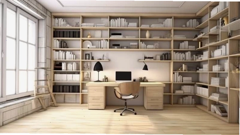 Hình nền kệ sách 4k với ánh sáng dịu nhẹ