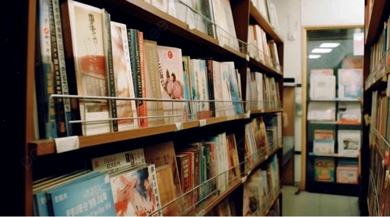 Hình nền kệ sách với thiết kế độc đáo, nhiều màu sắc