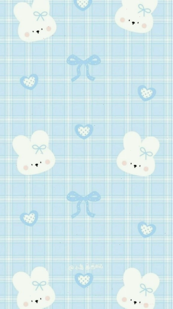 Hình nền màu xanh dương với gấu nơ cute, phù hợp cho điện thoại