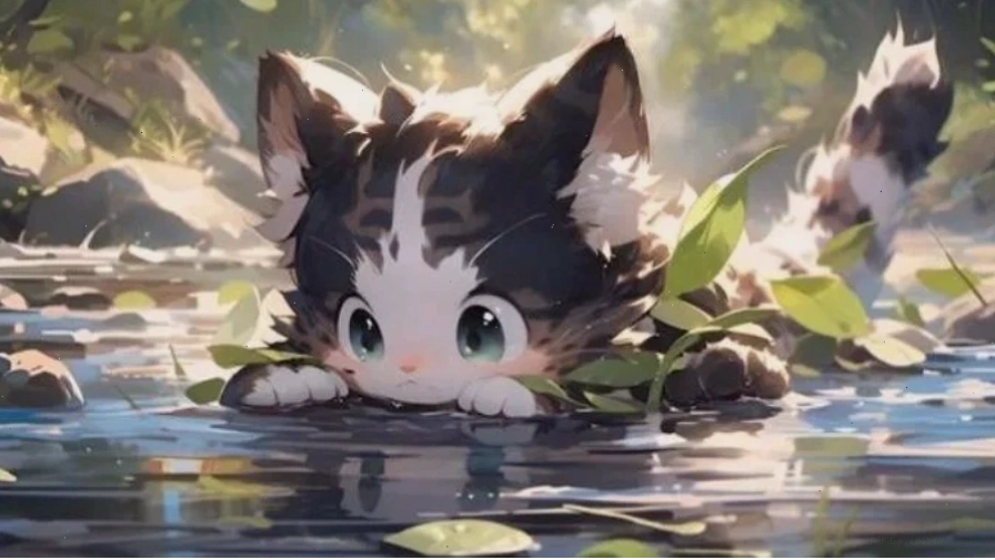 Hình nền máy tính Anime 2 với hiệu ứng ánh sáng ấn tượng
