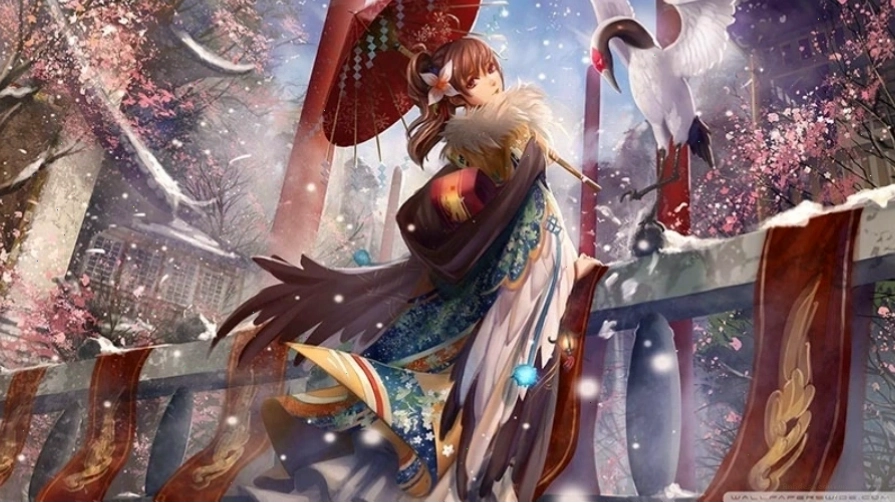 Hình nền máy tính Anime 3D 2 với gam màu tương phản
