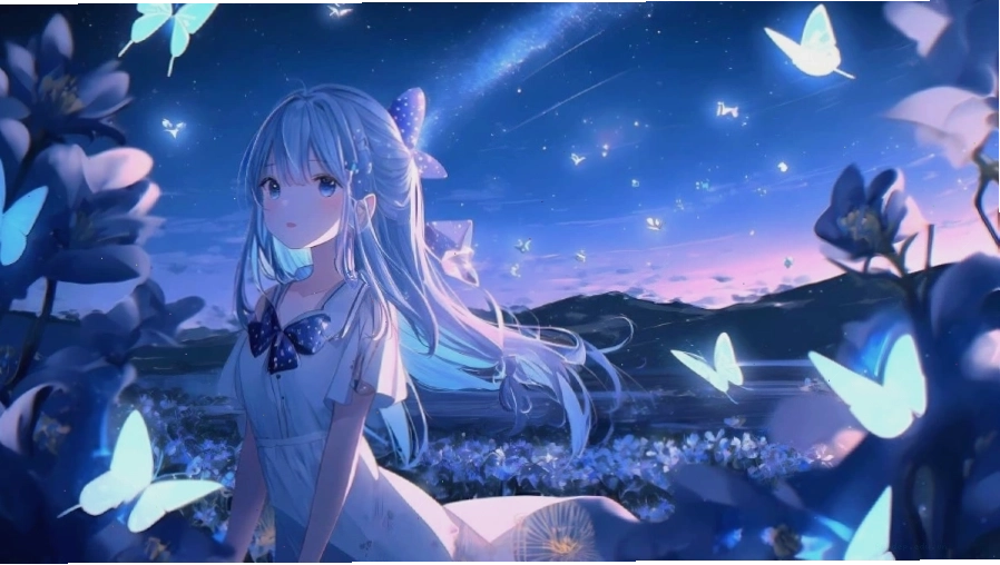 Hình nền máy tính Anime cute với gam màu tươi sáng