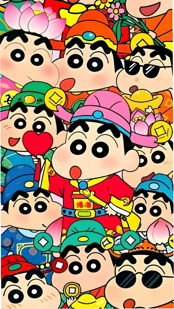 Hình nền máy tính Shin Chan với nhiều biểu cảm khác nhau