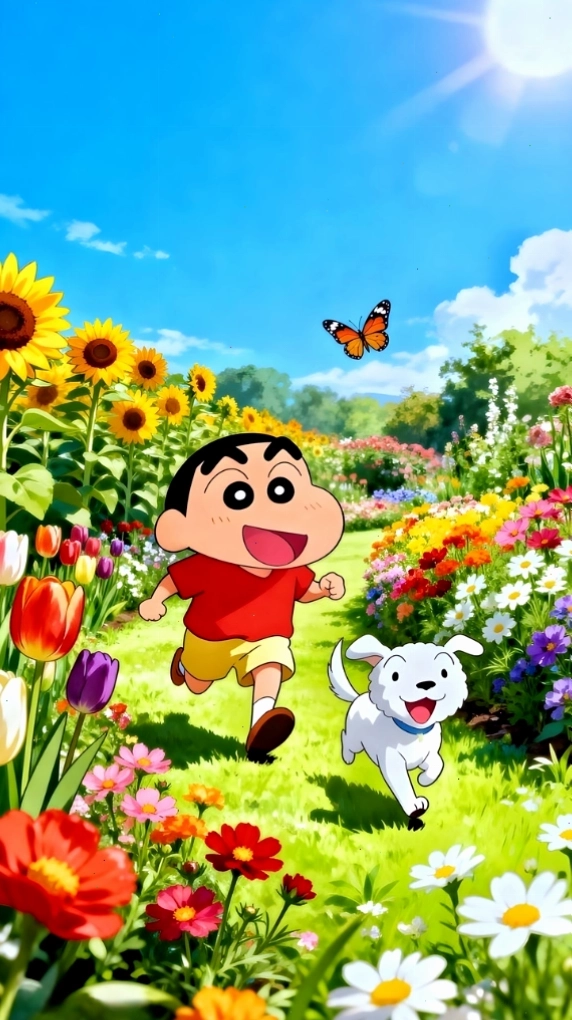 Hình nền máy tính Shin vui vẻ