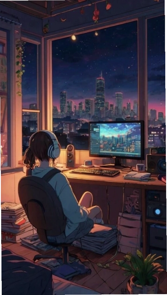 Hình nền máy tính với hình ảnh cô gái chill