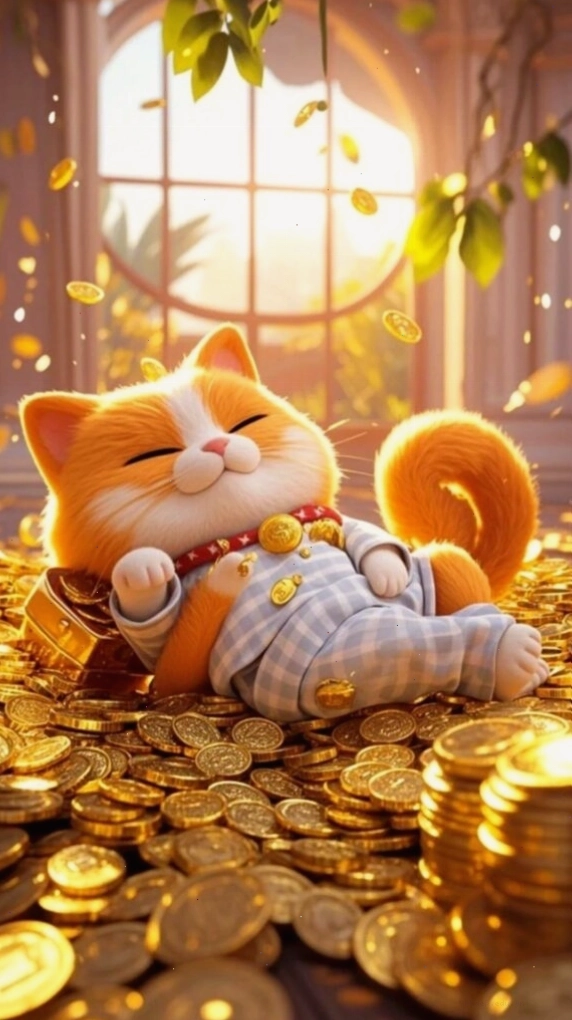 Hình nền mèo thần tài thư giãn mang lại cảm giác yên bình