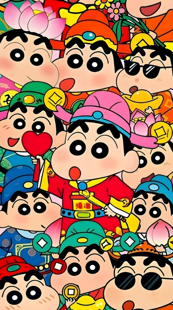 Hình nền Shin Chan với nhiều biểu cảm hài hước