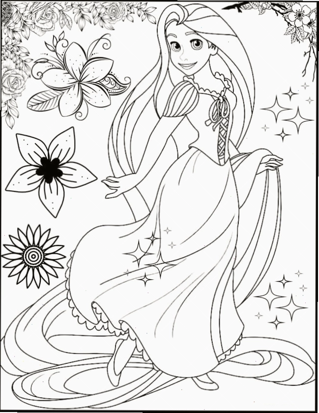 Hình tô màu công chúa Rapunzel đẹp mắt