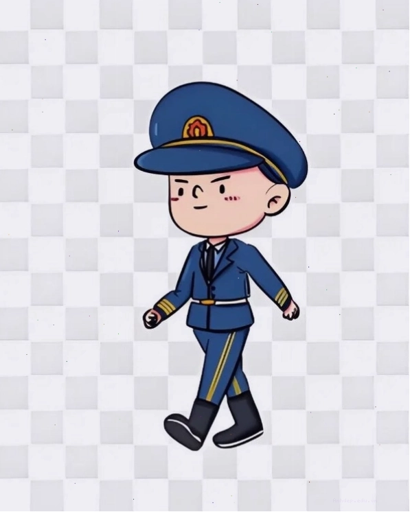 Hình vẽ chibi bộ đội Việt Nam đang chào cờ