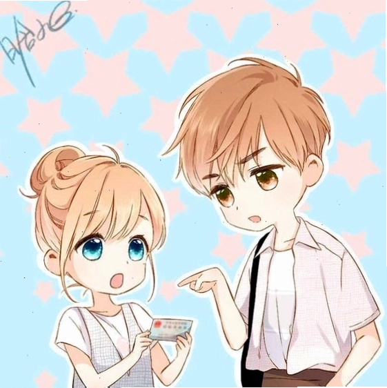 Hình vẽ chibi cặp đôi ngộ nghĩnh với những biểu cảm hài hước