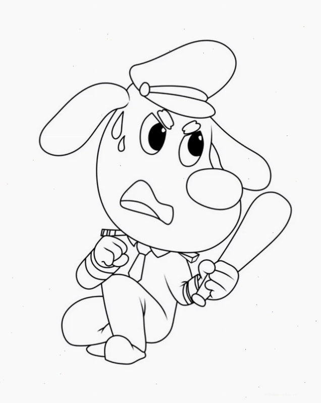 Hình vẽ chú chó chibi đang cầm một món đồ chơi