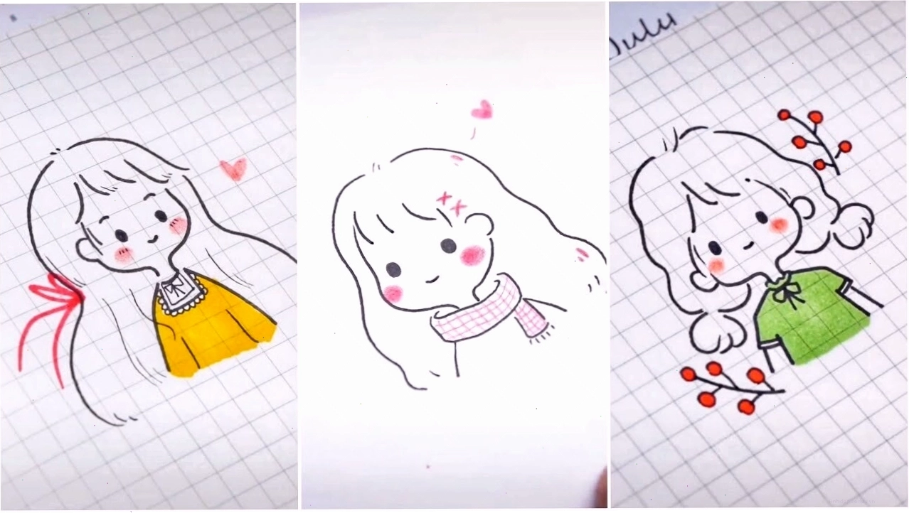 Hình vẽ dễ thương cute anime chibi một chàng trai đang chơi đàn