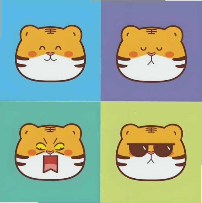 Hổ chibi cute với trang phục ngộ nghĩnh