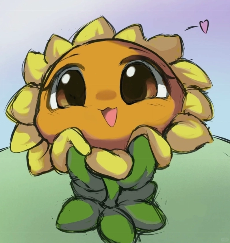 Hoa hướng dương chibi kết hợp với các yếu tố khác