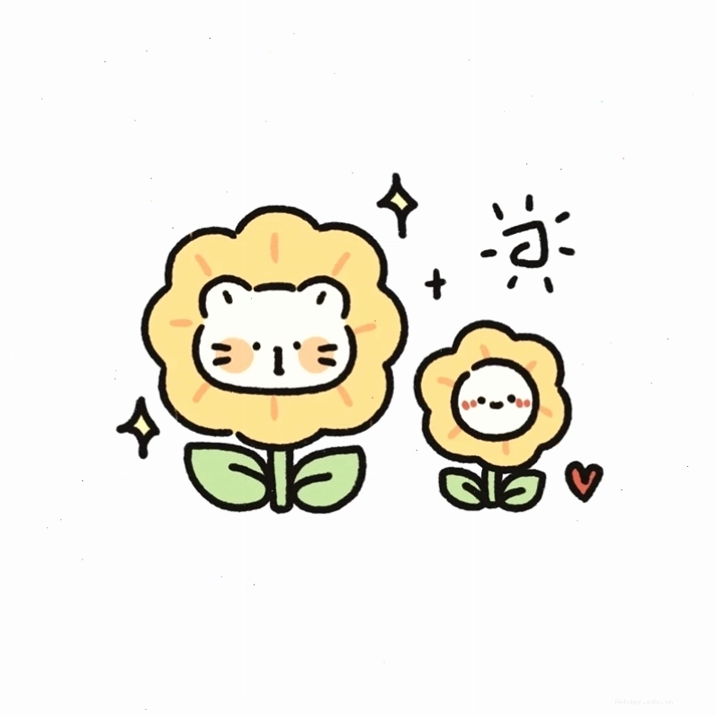 Hoa hướng dương chibi với phong cách vẽ chì đẹp