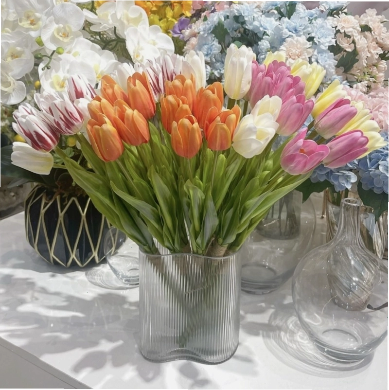 Hoa tulip giả cao su cao cấp, mềm mại như thật