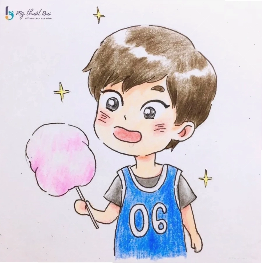 Hoàn thiện bức tranh vẽ anime nam với các chi tiết cuối cùng