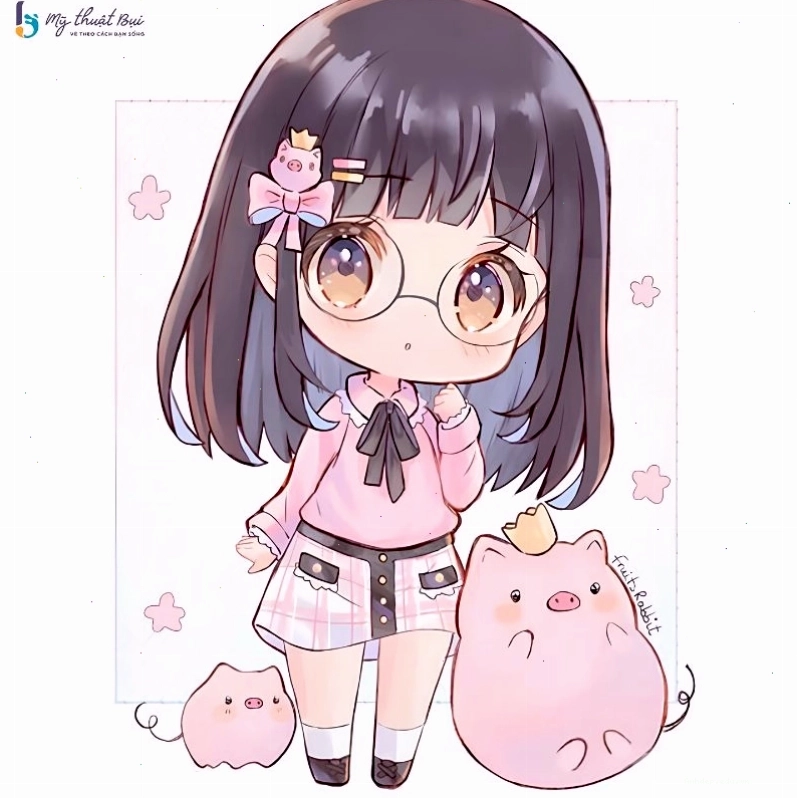Hoàn thiện chi tiết khuôn mặt và trang phục cho nhân vật chibi
