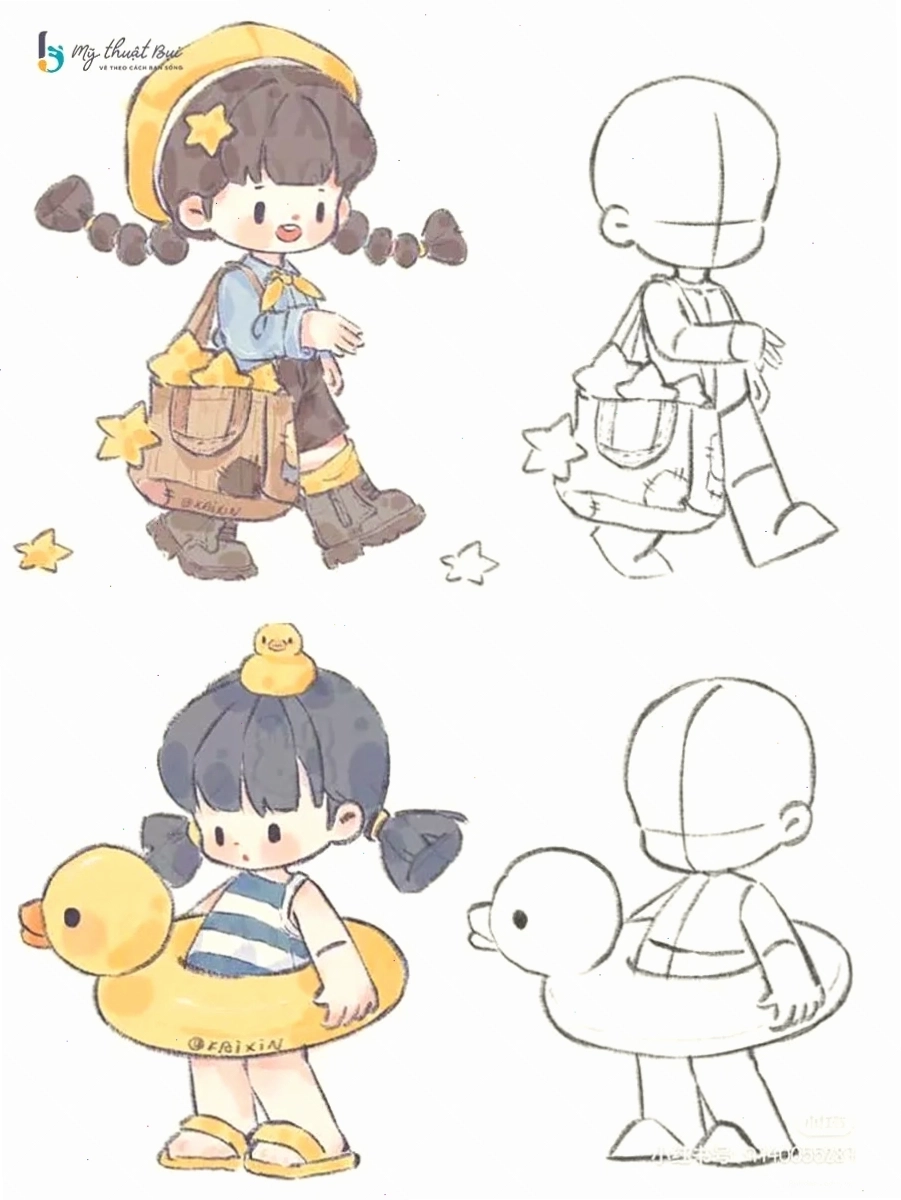 Học viên thực hành vẽ Chibi tại Mỹ Thuật Bụi