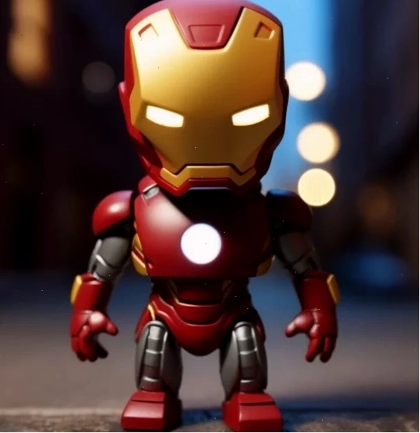 Iron Man Chibi với phong cách vẽ đơn giản và hiện đại