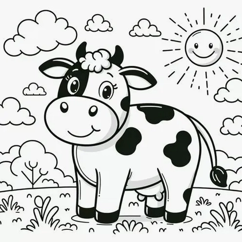 Khám phá thế giới hình ảnh bò sữa chibi siêu cute và đáng yêu