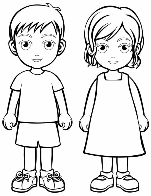 Khám phá thế giới sắc màu: Tranh tô màu bạn trai bạn gái cho bé yêu sáng tạo