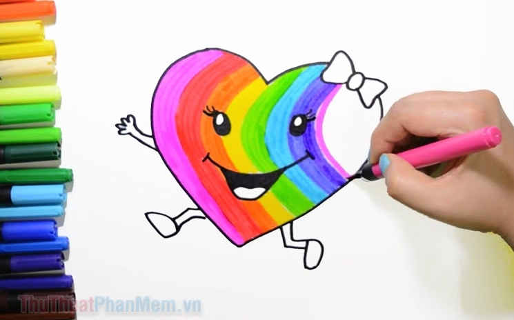 Khám phá Thế giới Sắc màu: Tranh Tô Màu Hình Trái Tim Đa Dạng