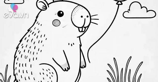 Khám phá Thế giới Sáng tạo với Tranh Tô Màu Capybara Dễ Thương