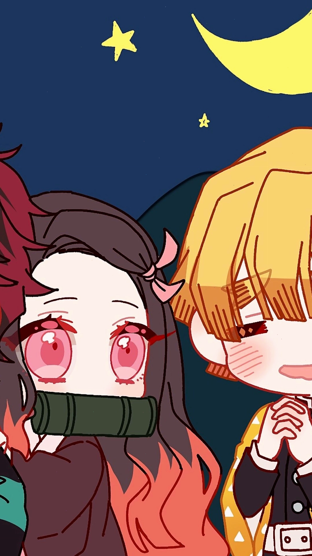 Kimetsu no Yaiba Chibi với Nezuko, Tanjiro, Zenitsu, Inosuke