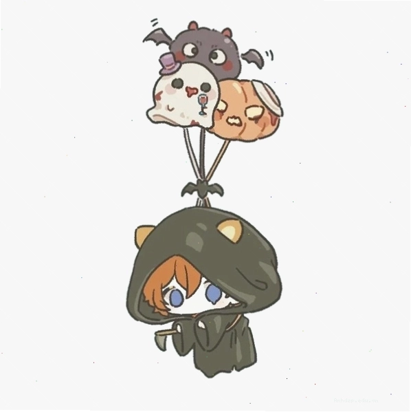 Ma chibi đang thưởng thức đồ ăn