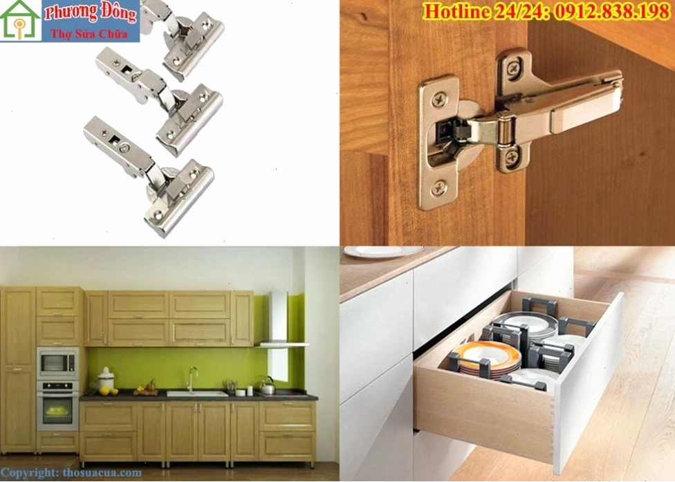 Mẫu bản lề tủ bếp hiện đại với chất liệu inox sáng bóng