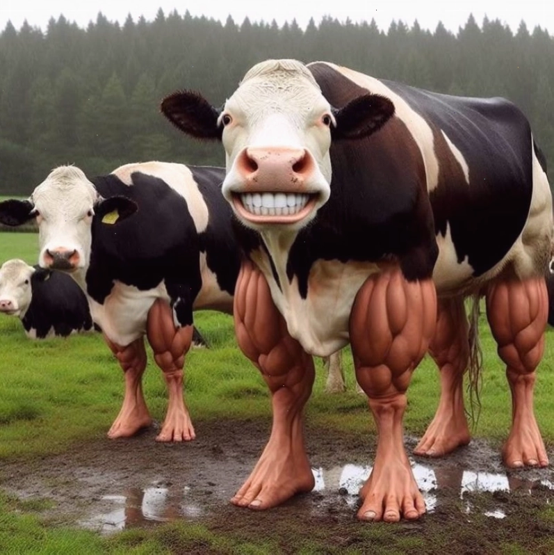 Meme bò "ngáo" độc đáo