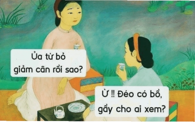 Meme tết về vấn đề ăn uống và tăng cân