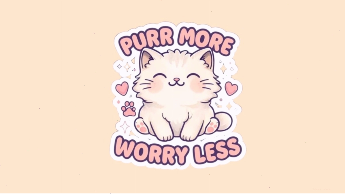 Mèo chibi cute bên cạnh các món đồ chơi yêu thích