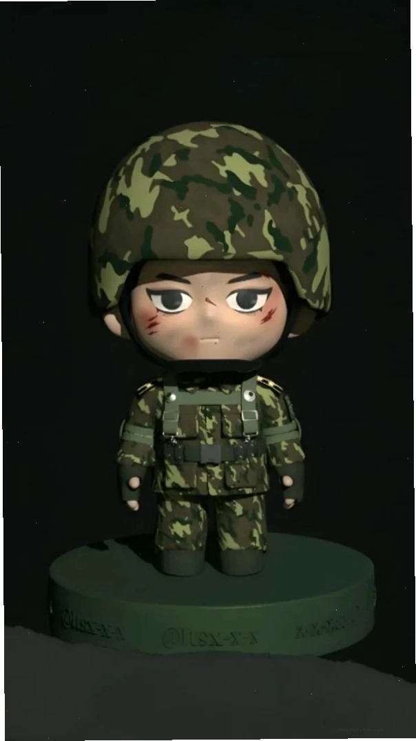 Mô hình bộ đội chibi làm đồ trang trí