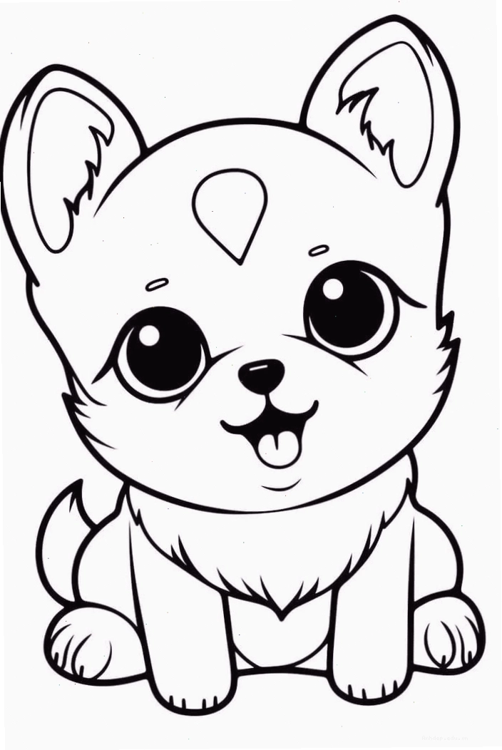 Một chú chó chibi với bộ lông xù đáng yêu