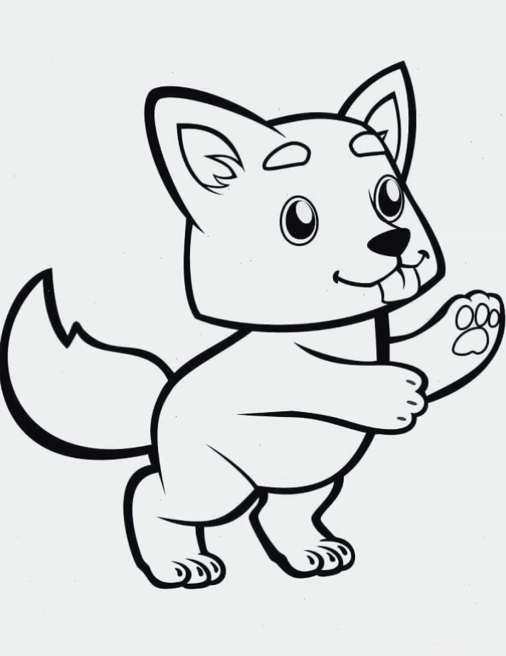 Một chú chó nhỏ với màu sắc tươi sáng trong phong cách chibi